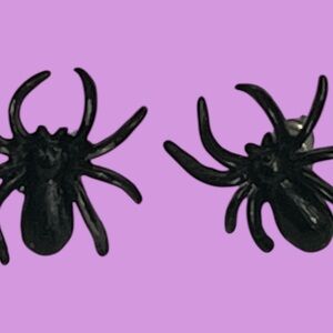 Black Spider Earrings Vintage Avon